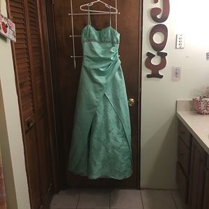 Green masquerade formal dress